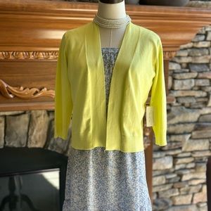 NWT! BRIGHT YELLOW CARDIGAN, SIZE MEDIUM